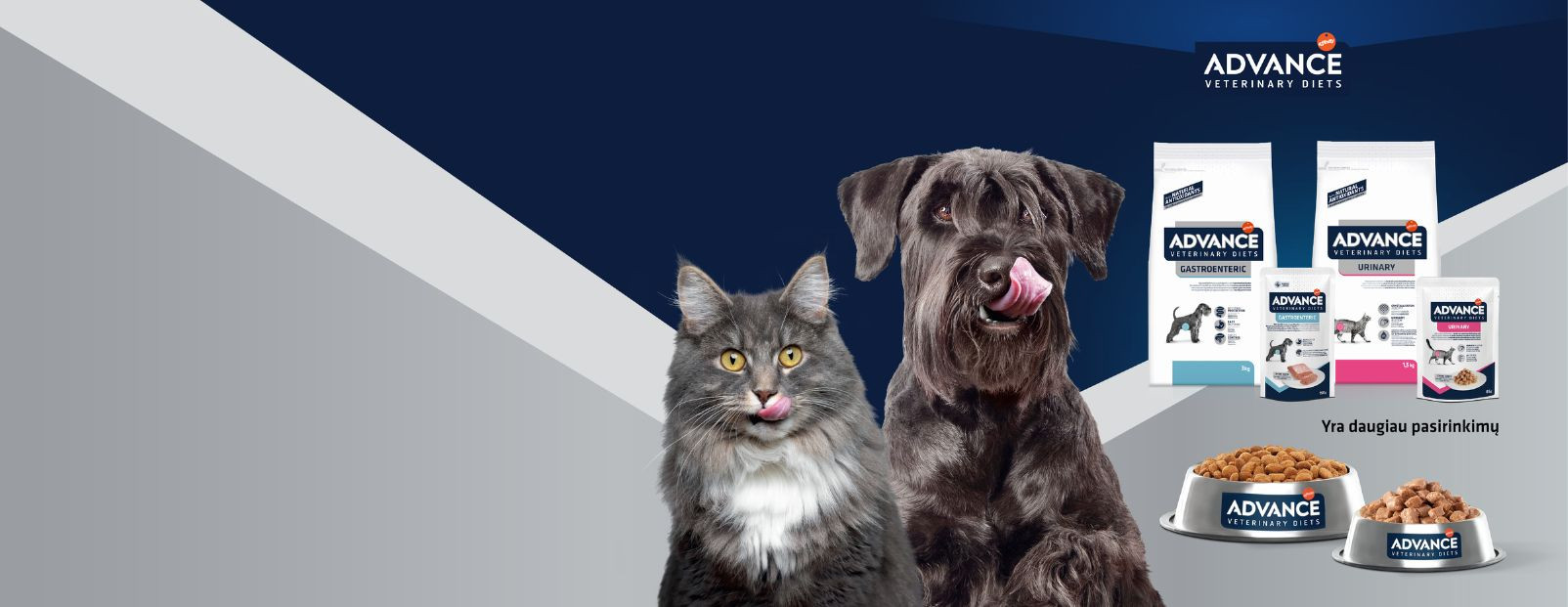 Perkant ADVANCE VETERINARY DIETS sausą pašarą - konservas dovanų!